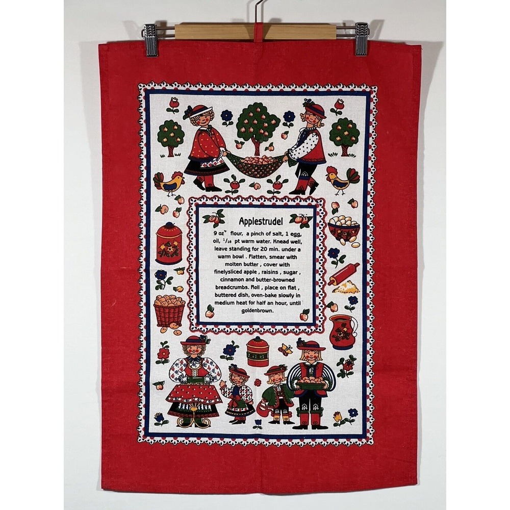 Applestrudel Linen Tea‎ Towel Kitchen Dish Cloth Minimalist Farmhouse Decor